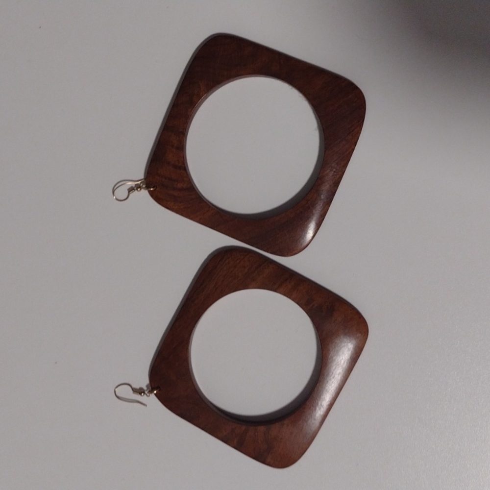 Large wooden earrings